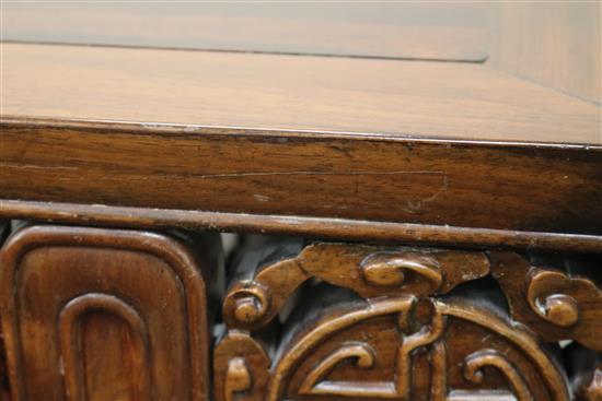 A Chinese carved hardwood altar table W.117cm